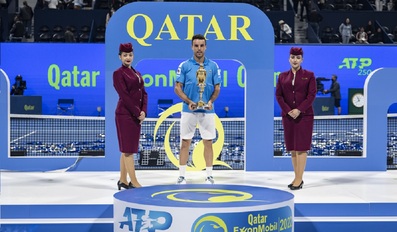 Qatar Airways and Qatar Duty Free Celebrate Roberto Bautista Agut Victory at ExxonMobil Open 2022